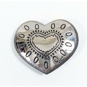 1990's Vintage Heart Belt Buckle Silver Toned southwestern line dance 90s